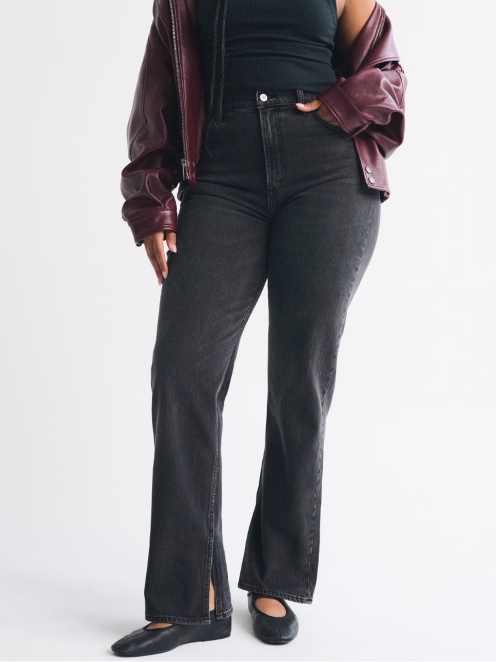 Abercrombie & Fitch Curve Love Ultra HR straight jean
